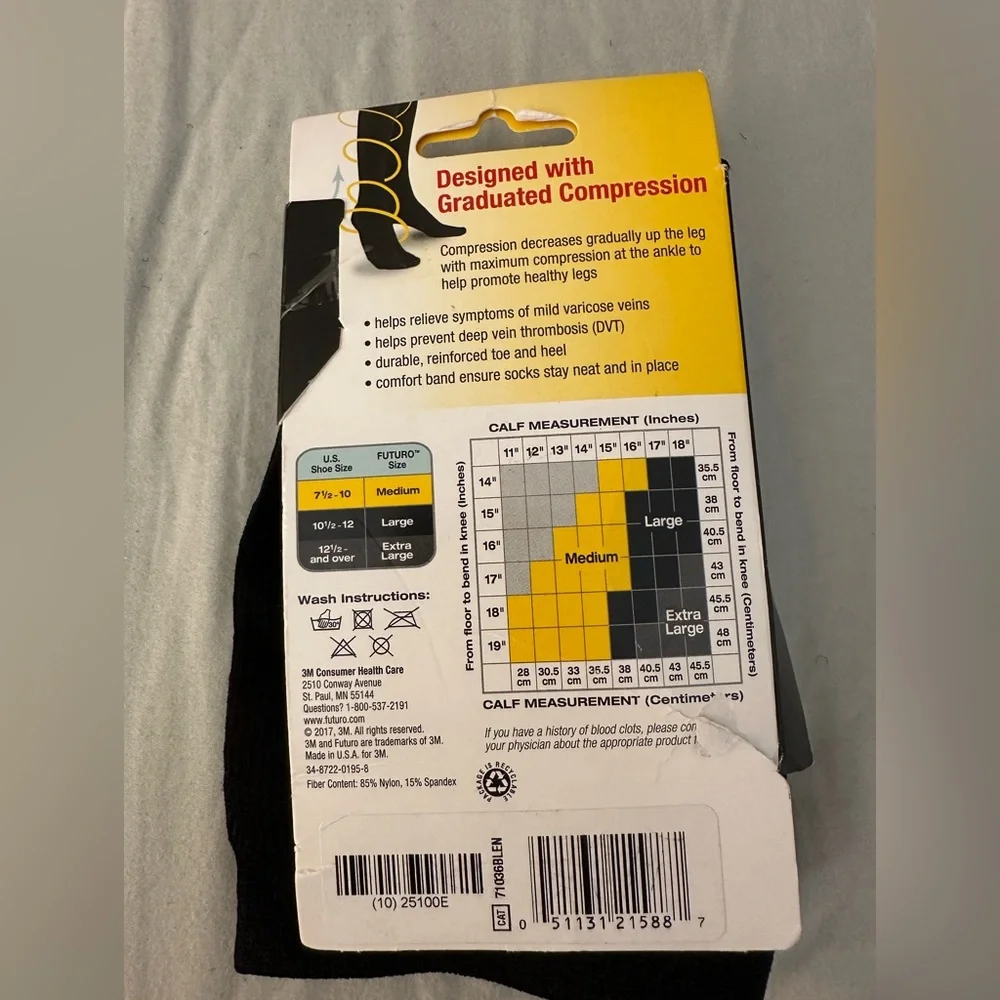Futuro Men's Black Compression Dress Socks